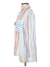 Aeom 100% Rayon Stripes Blue Long Sleeve Blouse Size S - photo 5