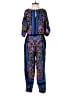 Anthropologie 100% Linen Paisley Animal Print Color Block Chevron-herringbone Graphic Floral Tropical Blue Jumpsuit Size 00 (petite) - photo 2