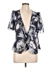 R&M Richards 100% Polyester Blue Short Sleeve Blouse Size 12 - photo 1