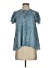 Buddy Love 100% Polyester Blue Short Sleeve Blouse Size XS - photo 1