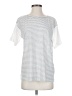 DemyLee 100% Cotton Stripes Silver Short Sleeve Top Size S - photo 1