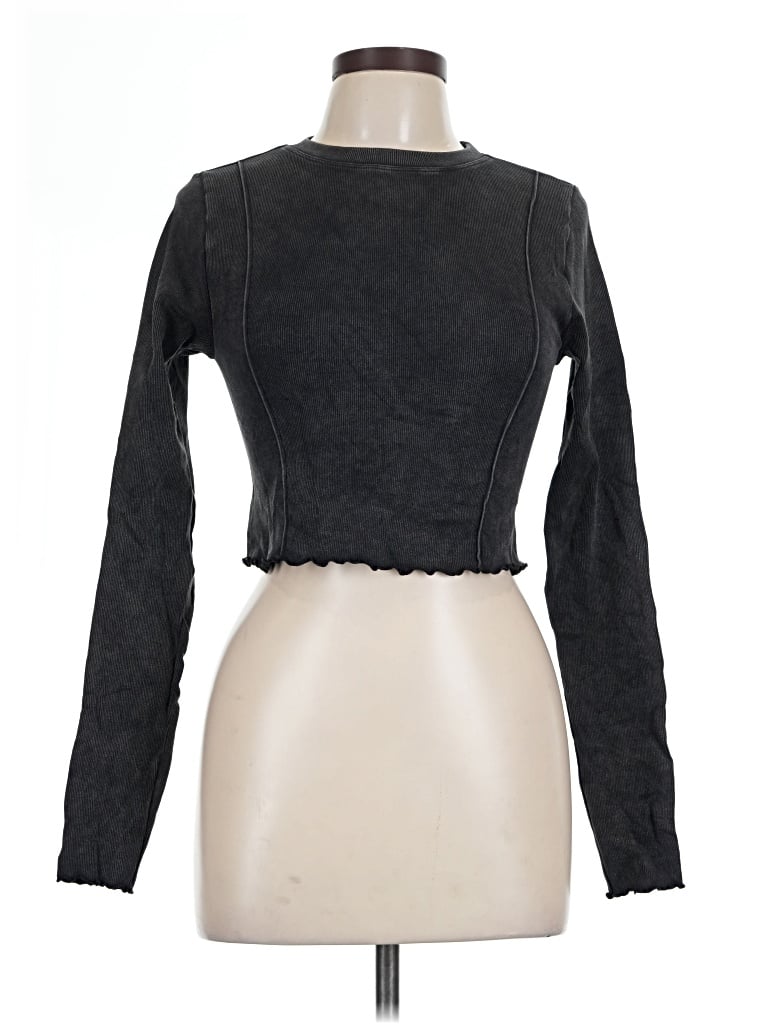 Pre-owned Forever 21 Long Sleeve T-shirt In Black