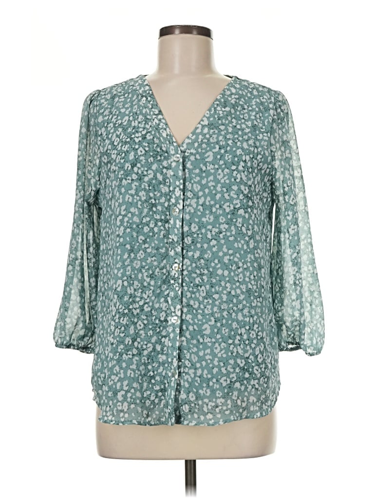 Pre-owned West Kei 3/4 Sleeve Blouse In Teal