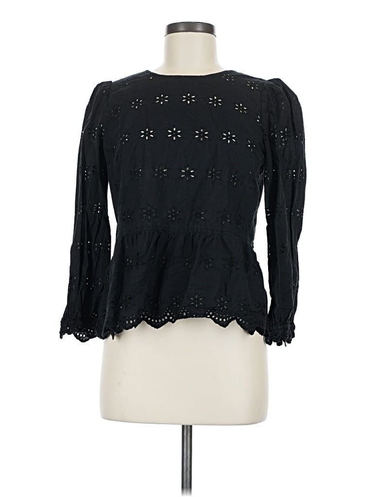 Pre-owned Madewell 3/4 Sleeve T-shirt In Black