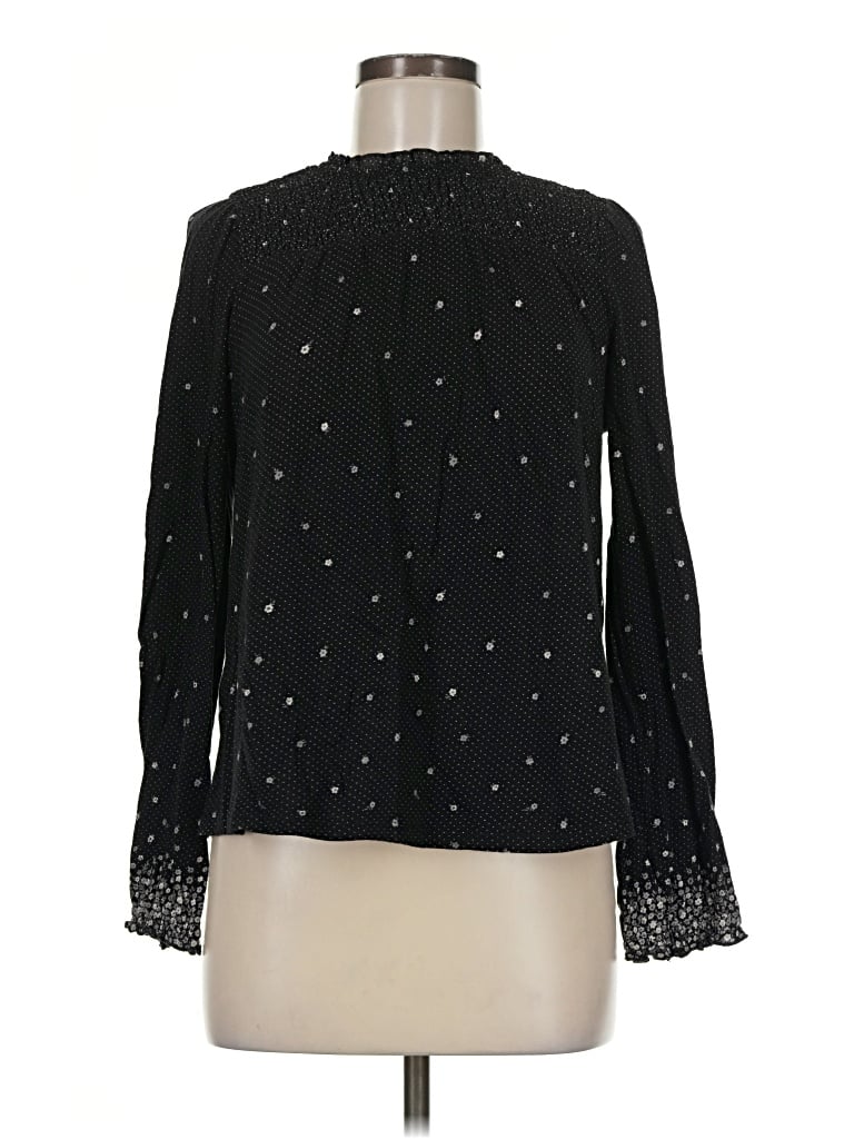 Pre-owned Lucky Brand Long Sleeve Blouse In Black