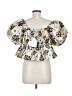 Buddy Love Ivory Short Sleeve Blouse Size M - photo 2