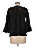 Aqua 100% Polyester Solid Black 3/4 Sleeve Blouse Size M - photo 2