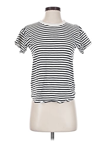 Madewell Whisper Cotton Rib-Crewneck Tee in Bridgewater Stripe (view 1)