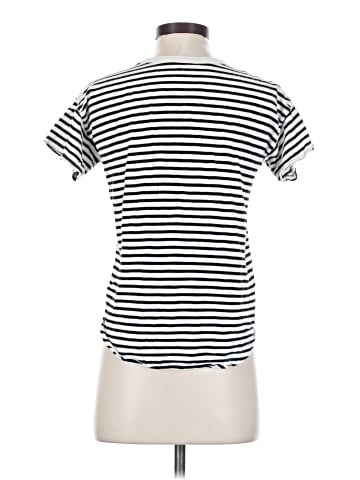 Madewell Whisper Cotton Rib-Crewneck Tee in Bridgewater Stripe (view 2)
