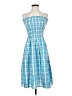 Nicholas 100% Cotton Checkered-gingham Blue Casual Dress Size 4 - photo 1