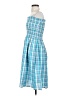 Nicholas 100% Cotton Checkered-gingham Blue Casual Dress Size 4 - photo 5