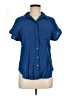 NY Collection Blue Short Sleeve Blouse Size M - photo 1
