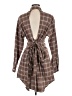 Marissa Webb Plaid Brown Casual Dress Size M - photo 2