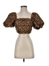 Buddy Love 100% Polyester Brown Short Sleeve Blouse Size S - photo 1
