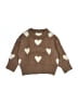 Rylee + Cru Hearts Brown Pullover Sweater Size 3-6 mo - photo 1