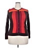 August Silk Color Block Burgundy Long Sleeve Blouse Size XXL - photo 1