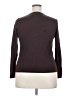 August Silk Color Block Burgundy Long Sleeve Blouse Size XXL - photo 2