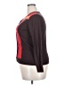 August Silk Color Block Burgundy Long Sleeve Blouse Size XXL - photo 5