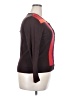 August Silk Color Block Burgundy Long Sleeve Blouse Size XXL - photo 4