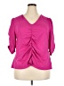 Bold Elements Pink 3/4 Sleeve Top Size 2X - photo 1