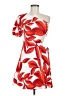 Shein 100% Polyester Tropical Red Cocktail Dress Size 6 - photo 1