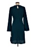 DKNY 100% Polyester Solid Teal Casual Dress Size 6 - photo 2