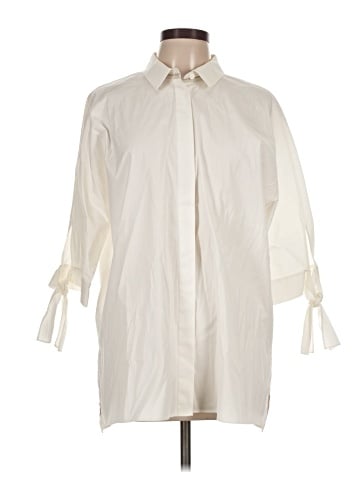 Lafayette 148 New York 3/4 Sleeve Button-Down Shirt (view 1)