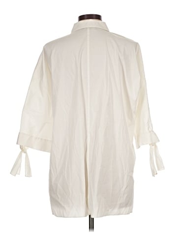 Lafayette 148 New York 3/4 Sleeve Button-Down Shirt (view 2)