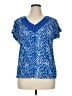 Kim Rogers Blue Short Sleeve Blouse Size 1X - photo 1