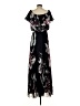 Xscape 100% Polyester Floral Black Casual Dress Size 4 - photo 2