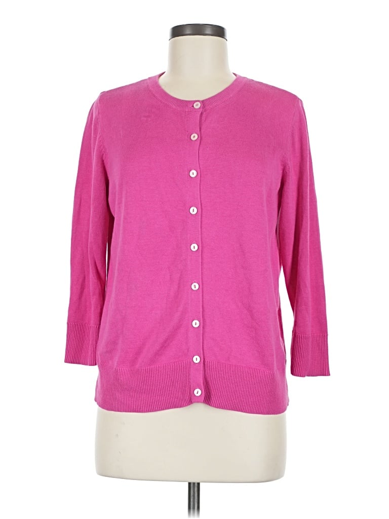 Pre-owned Croft & Barrow 3/4 Sleeve Top Pink Sweetheart Neckline Tops