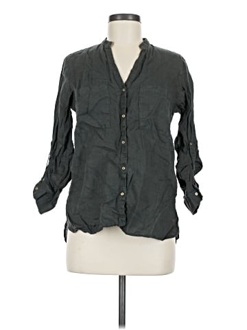 Zara 3/4 Sleeve Button-Down Shirt (view 1)