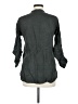 Zara 100% Linen Gray Green 3/4 Sleeve Button-Down Shirt Size M - photo 2