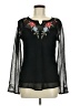 Carole Little 100% Polyester Black Long Sleeve Blouse Size 8 - photo 1