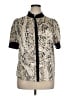 DKNY 100% Polyester Animal Print Ivory Short Sleeve Blouse Size XL - photo 1