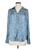 Paige 100% Polyester Animal Print Blue Long Sleeve Blouse Size M - photo 1