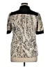 DKNY 100% Polyester Animal Print Ivory Short Sleeve Blouse Size XL - photo 2