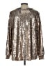 Lane Bryant Metallic Silver Long Sleeve Blouse Size 12 - photo 2
