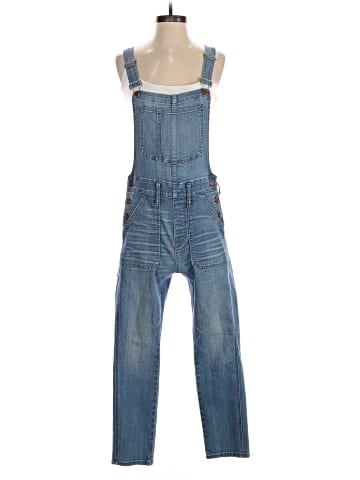 Madewell Skinny Crop Overalls in Hewitt Wash (view 1)