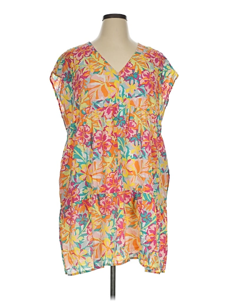 Pre-owned Time And Tru Casual Dress In Yellow