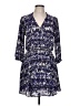 Lush 100% Polyester Print Blue Casual Dress Size L - photo 1