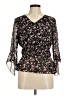 Allegra K 100% Polyester Black 3/4 Sleeve Blouse Size M - photo 1