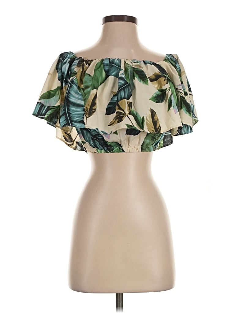 Pre-owned Milk & Honey Tube Top Green Strapless Neckline Tops