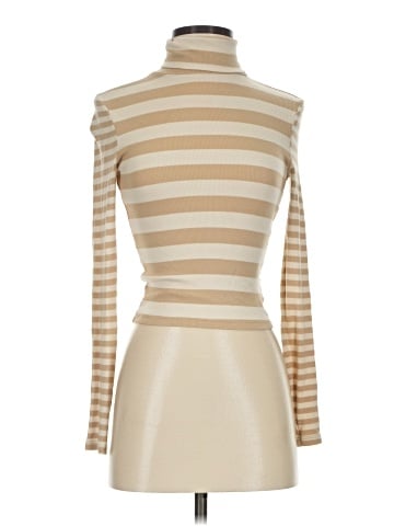 Madewell Cropped Turtleneck Top in Contrasting Stripe (view 1)