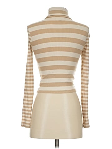 Madewell Cropped Turtleneck Top in Contrasting Stripe (view 2)