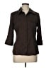 Apt. 9 Brown 3/4 Sleeve Button-Down Shirt Size L - photo 1