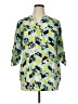 C established 1946 100% Polyester Print Teal 3/4 Sleeve Blouse Size 14 - photo 1