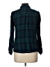 Francesca's Plaid Teal Long Sleeve Button-Down Shirt Size L - photo 2