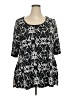 Lucie Lu Graphic Black 3/4 Sleeve Blouse Size 3X - photo 1