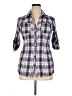 Decree Plaid Purple 3/4 Sleeve Button-Down Shirt Size XL - photo 1